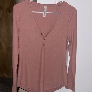 NWT Athleta Wind Down Sleep Top Pink- Small